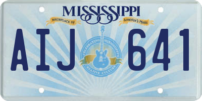 MS license plate AIJ641