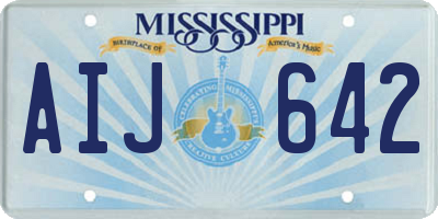 MS license plate AIJ642