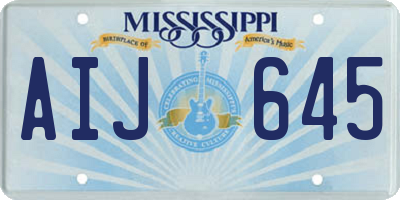 MS license plate AIJ645