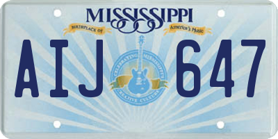 MS license plate AIJ647