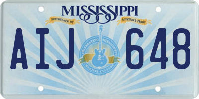 MS license plate AIJ648