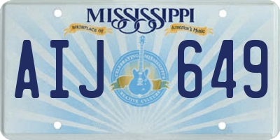 MS license plate AIJ649