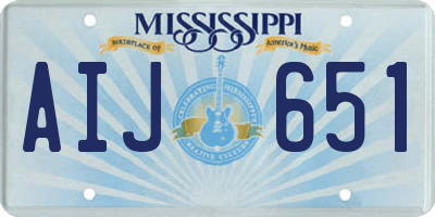 MS license plate AIJ651