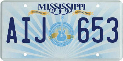 MS license plate AIJ653