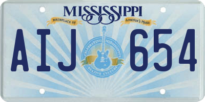 MS license plate AIJ654