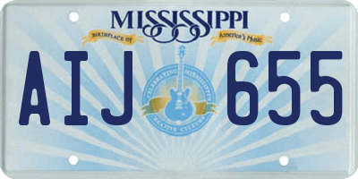 MS license plate AIJ655