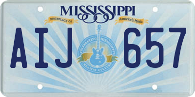 MS license plate AIJ657