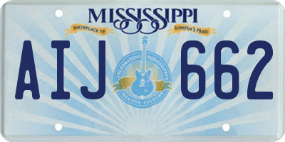 MS license plate AIJ662