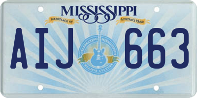 MS license plate AIJ663