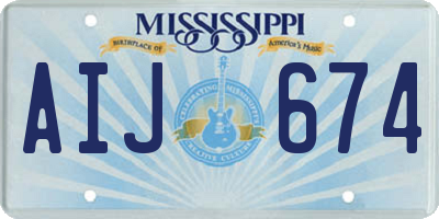 MS license plate AIJ674