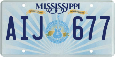 MS license plate AIJ677