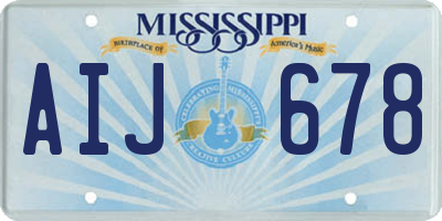 MS license plate AIJ678
