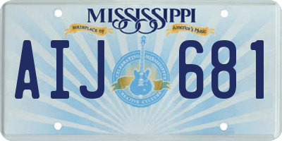 MS license plate AIJ681