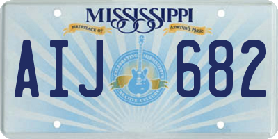 MS license plate AIJ682