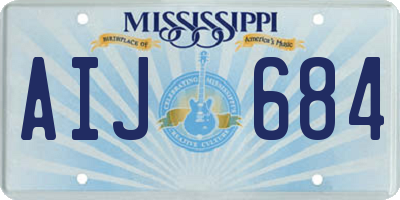 MS license plate AIJ684