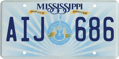 MS license plate AIJ686
