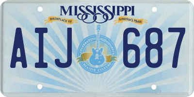 MS license plate AIJ687