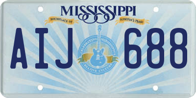MS license plate AIJ688