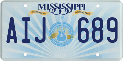 MS license plate AIJ689