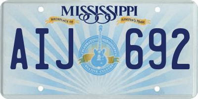 MS license plate AIJ692