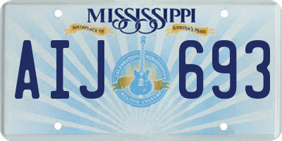 MS license plate AIJ693