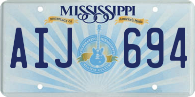 MS license plate AIJ694