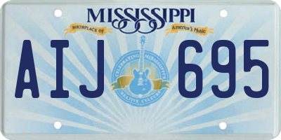 MS license plate AIJ695