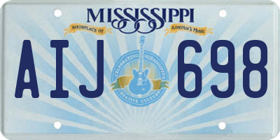 MS license plate AIJ698