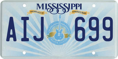 MS license plate AIJ699
