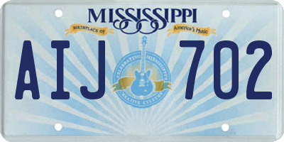 MS license plate AIJ702