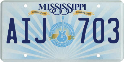 MS license plate AIJ703