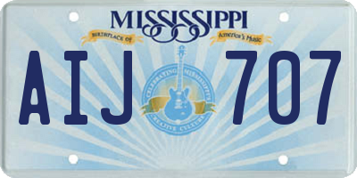 MS license plate AIJ707