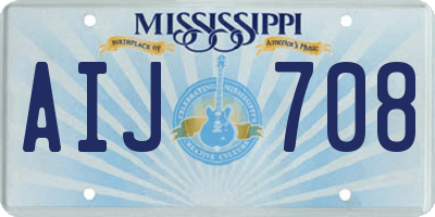 MS license plate AIJ708