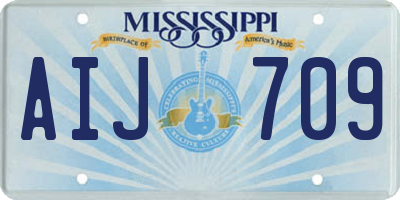 MS license plate AIJ709