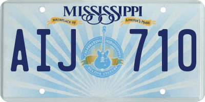 MS license plate AIJ710
