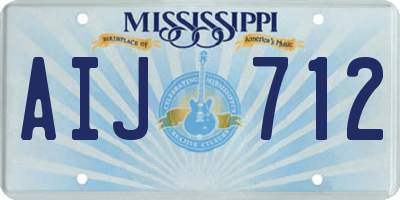 MS license plate AIJ712
