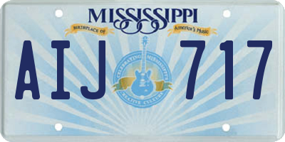 MS license plate AIJ717