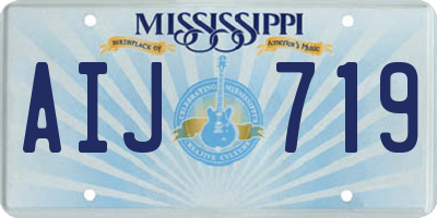 MS license plate AIJ719