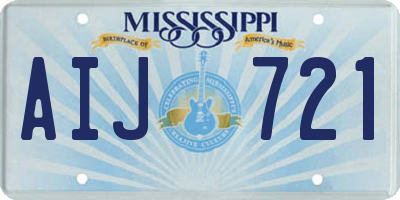 MS license plate AIJ721