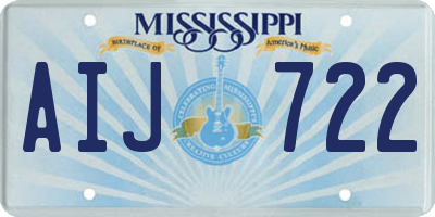 MS license plate AIJ722