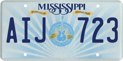 MS license plate AIJ723