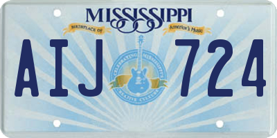MS license plate AIJ724