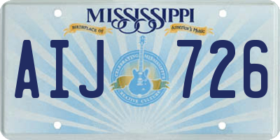 MS license plate AIJ726