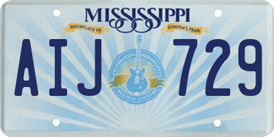 MS license plate AIJ729