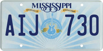 MS license plate AIJ730