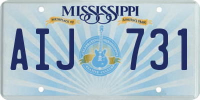 MS license plate AIJ731