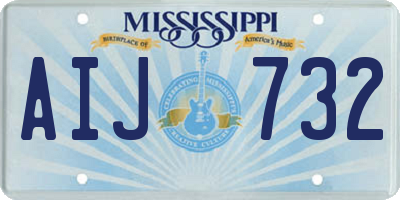 MS license plate AIJ732