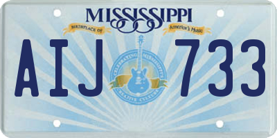 MS license plate AIJ733
