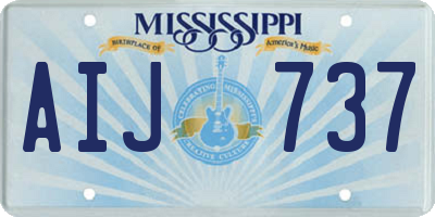 MS license plate AIJ737