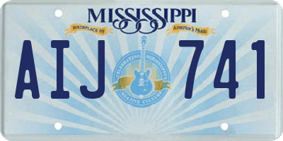 MS license plate AIJ741